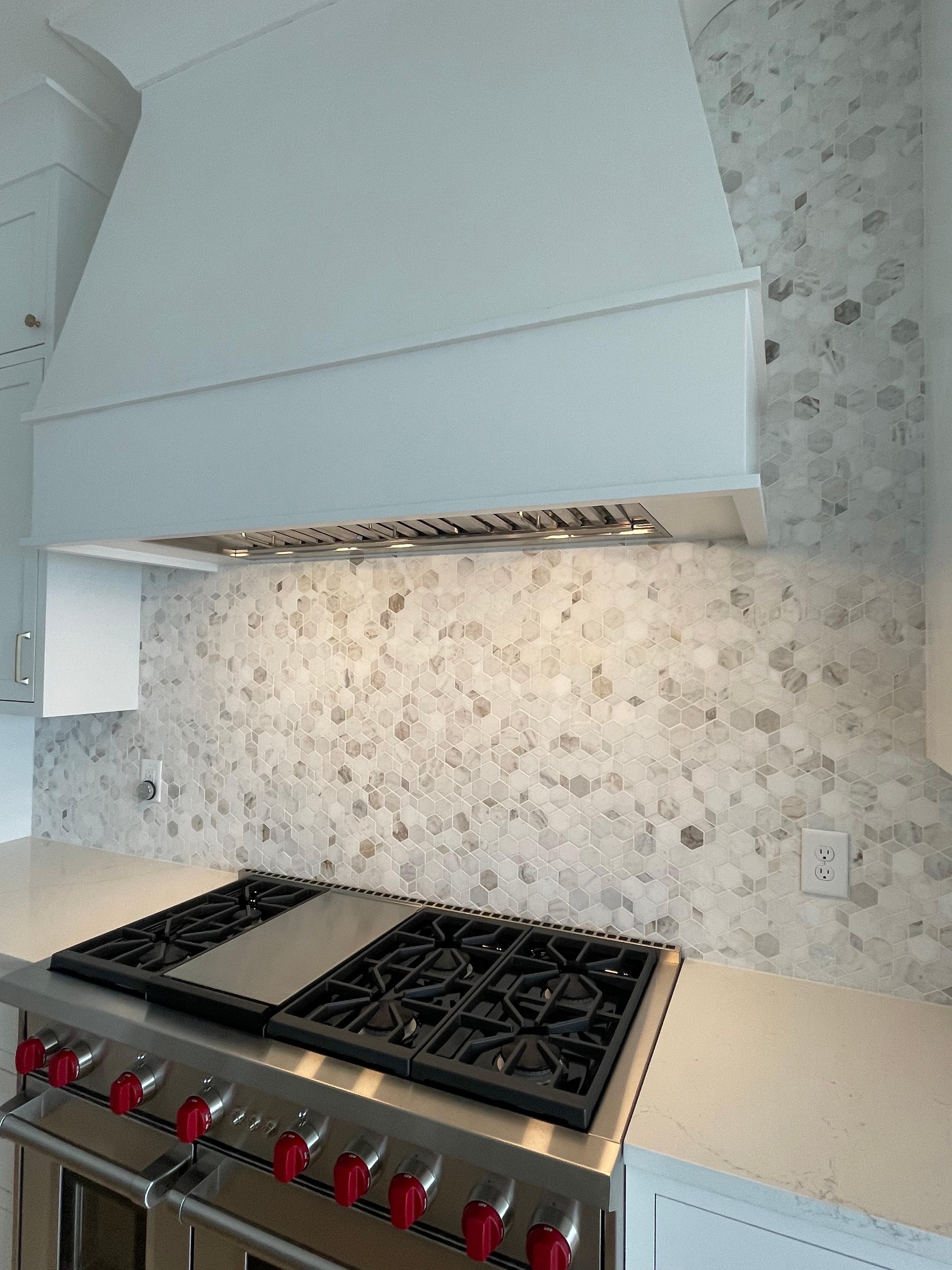 Kitchen tile backsplash installation